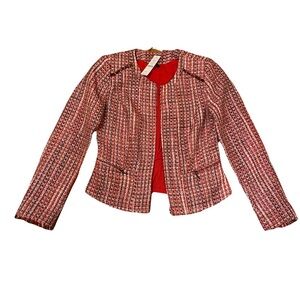 White House Black Market Pink Tweed Blazer New